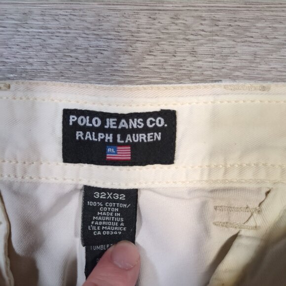 Polo Jeans Co Ralph Lauren Men's 32x32 White Cargo Pants 67th Reg Military Y2K - Picture 2 of 15